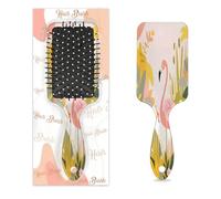Detangle Hair Brush Women Men Hairbrush Flexible Soft Bristle Paddle Brush(Jungle Flamingo)