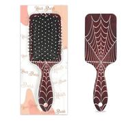 Detangle Hair Brush Women Men Hairbrush Flexible Soft Bristle Paddle Brush(Red Light Gradient Spider Web)