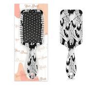 Detangle Hair Brush Women Men Hairbrush Flexible Soft Bristle Paddle Brush(Spider Web Bat Halloween)