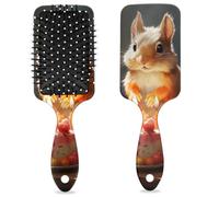Detangle Hair Brush Women Men Hairbrush Flexible Soft Bristle Paddle Brush(Watercolor Cake Squirrel)