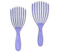 Detangler Brush for Curly Hair, Hairbrush for Wet Dry Thick Thin, Easily Comb Through Curl Hair and Reduces Breakage, Curly Brush for Women Men Kid (Purple)