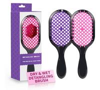 Detangling Brush,2 Pack Detangler Brush, Gentle & Effective Detangling on Wet or Dry Fragile Hair Types,Ultra-light, Detangling Brsuh ventilated and antistatic hairbrush (Pink+purple)