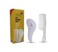 Detangling Brush & Comb White Set The Best Hair Detangler Kit for No More Tangles No More Tears By Majestik+