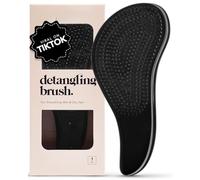 Detangling Brush for Adults & Kids - Professional Wet & Dry Hair Detangler, No Pain, Tangle Free Flexible Bristles - Easy to Hold, Shower & Travel Hair Brush, Fits All Hair Types (black)