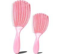 Detangling Hair Brush, Curly Hair Brush, Vented Styling Brush for Wet & Dry - Eliminates Tangles, Anti Static, Reduces Breakage,Bounce Hairbrush for Women Girls Kids, Daily Beauty (Pink, 2pcs)