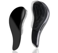 Detangling Hair Brush - Eco-Friendly Comb with Tapered Bristles, Ergonomic Design, for Wet, Dry, Thin, Thick and Toddlers - Practical and Unique Design (Black)