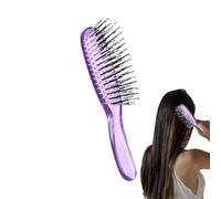 Detangling Hair Brush - Ergonomic Wet Dry Comb, PC Nylon Needle Scalp Massage Tool | Smooth Styling Accessory Curly Thick Straight Wavy Hair Home Travel Portable Care Solution Women Girls Comfort