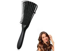 Detangling Hair Brush, Flexible Strands for Gentle Brushing, Eliminates Knots & Reduces Breakage, Suitable for All Hair Types (Black)