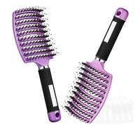 Detangling Hair Brush | Women Curly Children Anti Frizz All Afro Drying Long Thick Thin Dry Brushes Comb Women Wavy Boar Wet Smooth Demeler… (Pink and purple)