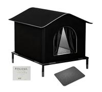 DETAOXO Outdoor Cat House Weatherproof | Warm Insulated Tent | Elevated Base Cat Shelter,for Dog Chicken Bunny Animal Winter Cold Weather Patio Balcony