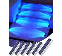 DetarZinLED Solar Lights Outdoor Garden, 6-Pack Blue Solar Lights Outdoor, Waterproof Decking Light, 1000mAh Battery & 8-10H Auto Lighting Step Light Solar Powered for Dock Steps Patio Path Driveway