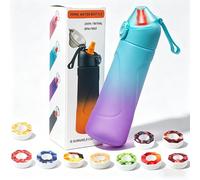 DETAYUANYI Air Scented Up Water Bottle with 10 Flavour Pods,Fruit Flavored Drink Bottle BPA Free 0 Sugar,Diswasher-safe for Kids and Adult Camping,Travelling,Cycling,Fitness (GRADIENT BLUE)