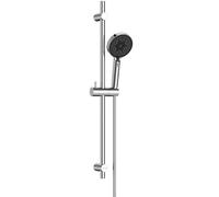 Detbom Shower Riser Kit 70cm(27.56"), Wall Mounted Shower Slide Bar with 3 Modes Shower Head, 1.5m(56") Shower Hose, Adjustable Shower Head Holder Bar, 304 Stainless Steel, Chrome Silver
