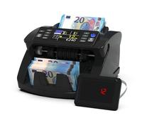 Detectalia V10 Banknote Counter for GBP-EUR-CHF-USD-SEK-DKK-PLN-Try-AED-SAR with UV-MG-IR-MT-DD Detection, 3.5” TFT Screen + External Display, Total Value, Batch & Add, 1000 Notes/Minute