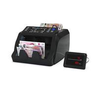 Detectalia V20 Banknote Counter with UV/MG/IR/MT/CIS Detection, 4.5” Touchscreen + External Display, Serial Number Reading, Multi-Currency Mixed Counting, 1200 Notes/Minute
