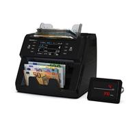 Detectalia V30 Banknote Counter and Counterfeit Detector with Dual CIS, 4.5” Touchscreen + External Display, Serial Number Reading, Multi-Currency Mixed Counting, 1200 Notes/Minute, USB