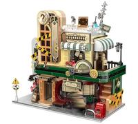 Detective Agency Building Block Set with LED Light, Modular Creativity Street View House Building Block Toy, Home Office Architecture Decorations, Gift for Adults, Teens and Kids, 1231 PCS