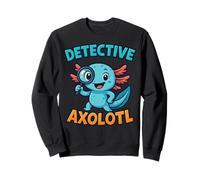 Detective Axolotl Blue Kawaii Spy Secret Agent Costume Boys Sweatshirt