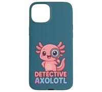 Detective Axolotl Kawaii Pink Spy Secret Agent Costume Girls Case for iPhone 15 Plus