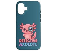 Detective Axolotl Kawaii Pink Spy Secret Agent Costume Girls Case for iPhone 16