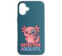 Detective Axolotl Kawaii Pink Spy Secret Agent Costume Girls Case for iPhone 16 Plus