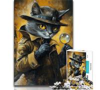 Detective Cat Jigsaws 2000 Pieces for Teenagers,Challenging Game And Family Play Wall Decoration Unique Birthday And Xmas Gifts 70x100cm