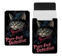 Detective Cat Laptop Sleeve 13.8x10.2in Laptop Case Bag Dutch Celvet Lining Computer Bag Cover