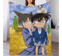 Detective Conan Flannel Fleece Blanket Throw Super Soft Lightweight Plush Blanket,Sofa Couch Bed 3D Printed Design Anime Cozy Home Blanket for Travel Gift Use 80x90inch(200x230cm)