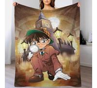 Detective Conan Velvet Plush Throw Blanket 3D Print Lightweight Cozy Anime Fleece,Bed Sofa Couch All Season Soft Blanket for Home Bedroom Travel Gift for Adults Kids 80x90inch(200x230cm)