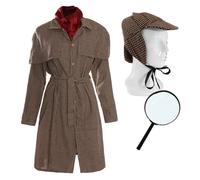 Detective Costume with Magnifying Glass I Love Fancy Dress Brown Large