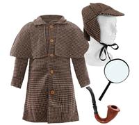 Detective Costume with Magnifying Glass & Pipe I Love Fancy Dress Brown Medium