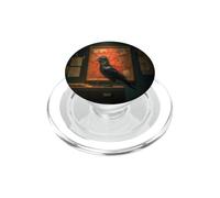 Detective Crow With Fedora And Red String Board PopSockets PopGrip for MagSafe