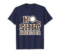 Detective Design for Men and Women - No Shit Sherlock T-Shirt, Men, Navy Blue, 3X-Large