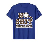 Detective Design for Men and Women - No Shit Sherlock T-Shirt, Men, Royal Blue, 3X-Large