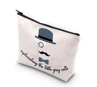 Detective Makeup Bag Detective Fans Gifts Replenishing The Little Grey Cells Poirot Mustache Gifts (replenishing The UK)