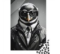 Detective Penguin Bnw, 1000 Piece Paper Jigsaw, 38x26cm/1000pcs