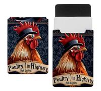 Detective Rooster Laptop Sleeve 13.8x10.2in Laptop Case Bag Dutch Celvet Lining Computer Bag Cover