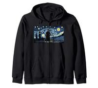 Detective Sherlock Holmes London Starry Night Van Gogh Zip Hoodie