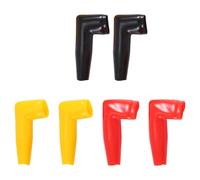 detee 6pc Electric Guard Motor Winch Cable Terminal Boot Rubber Cover Black+Red+Yellow