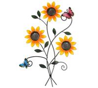DETENE Metal Sunflower Wall Decor with Butterfly 3D Colorful Wall Art