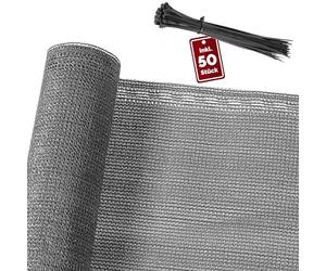DETEX® Garden Netting Mesh & Garden Screening, Balcony Privacy Screen | Weatherproof HDPE Fabric Balcony Wind Breaker, UV Sun Protection, Grey Garden Netting Screen with 50 Zip Ties, 1.2x10m