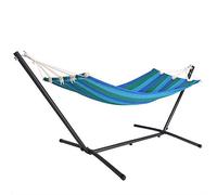 DETEX® Hammock with Metal Stand | 100kg Load Capacity | Outdoor Garden Swing Seat | Patio Garden Camping | Free Standing Hanging Chair | 200x80cm | Blue