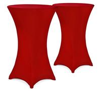 Detex® Set of 2 Table Slip Covers for Tables Diameter 60-65cm | Easy Care Washable Fabric | Other 70-75, 80-85 cm | Reinforced Foot Area | Table Cover | Bordeaux Red