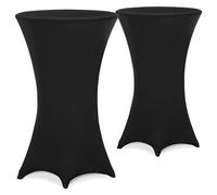 Bar Table Cover Set of 2 Black Ø70cm