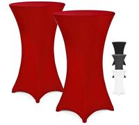 Detex® Set of 2 Table Slip Covers for Tables Diameter 60-65cm | Easy Care Washable Fabric | Other 70-75, 80-85 cm | Reinforced Foot Area | Table Cover | Bordeaux Red