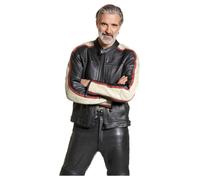 Detlev Louis DL-JM-10 Men Leather Combi Jacket Black/Red 56