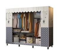 DETMOL Canvas Folding Wardrobe, Pop Up Wardrobe with Cover, Portable Closet, 170x45x168cm