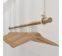 DETMOL Height Adjustable Ceiling Clothing Hanging Racks,Creative Commercial Wedding Dress Display Shelf,Retail Display Ceiling Organizer Rail,Shop Window Solid Wood Clothes Rail