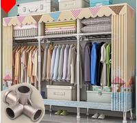 DETMOL Portable Wardrobe,Clothes Closet Storage Organizer with Hanging Rail & Shelves,Foldable Closet with Cloth Cover Quick and Easy To Assemble,Strong and Durable 207x46x173cm
