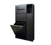 DETMOL Stainless steel shower niche, waterproof, with embedded shelf for wet rooms, including waste bin and organizer for shampoo, toiletries and toilet paper storage.